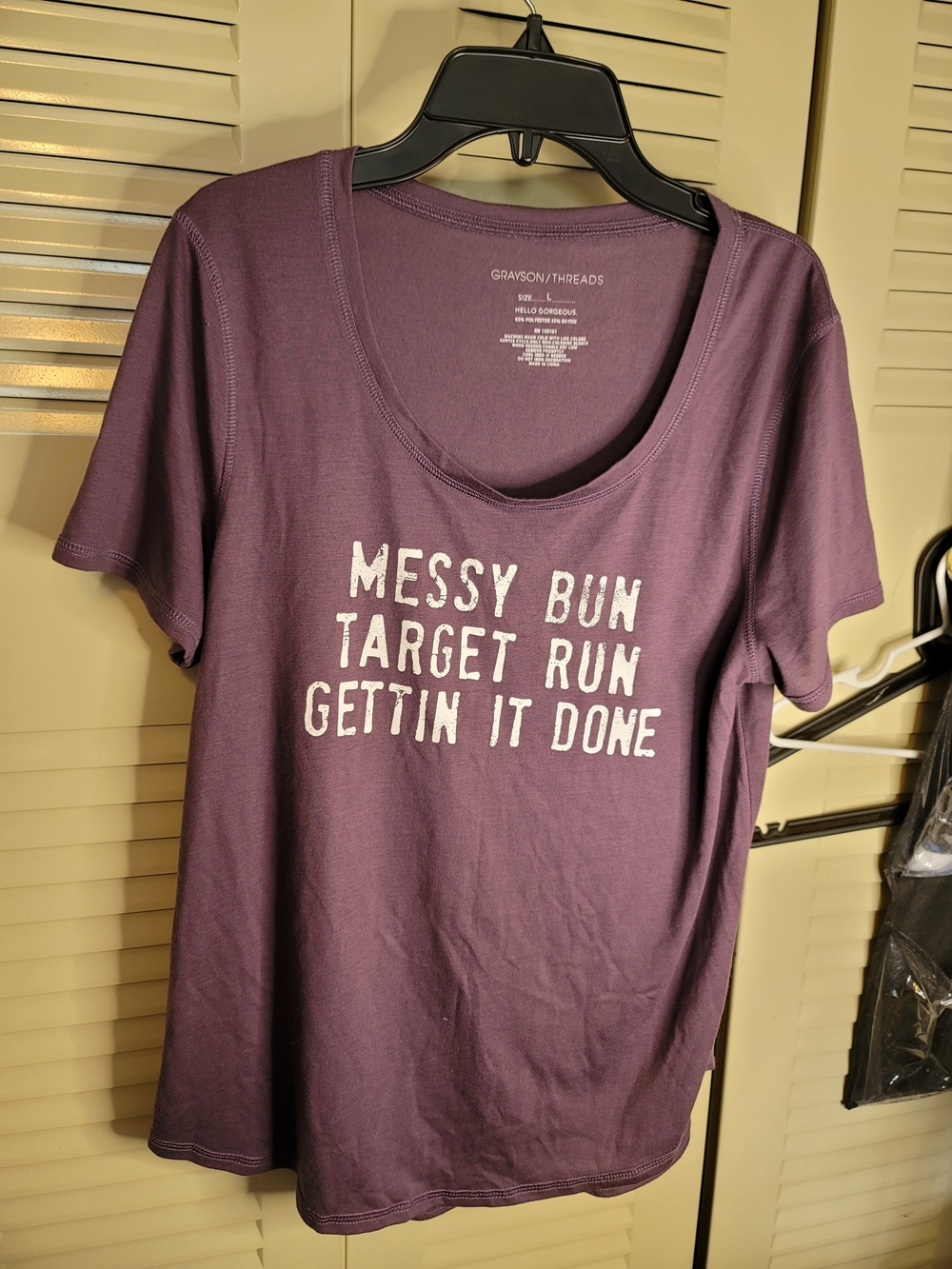 Grayson Threads Plum Graphic Tee with White Slogan